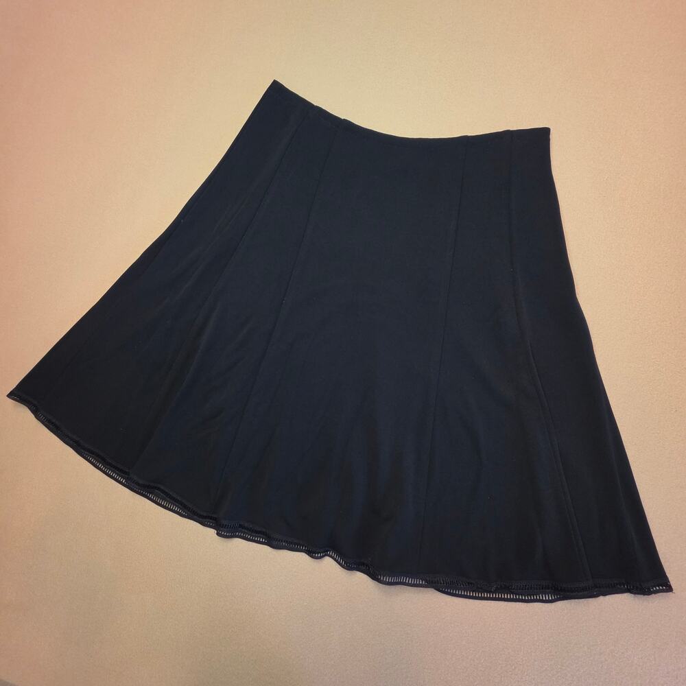 Cynthia Steffe Black Midi Skirt Sz Medium Made In USA